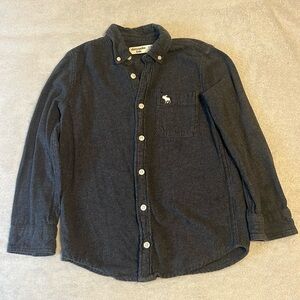 Abercrombie Boys Charcoal Button Down Shirt 7/8
